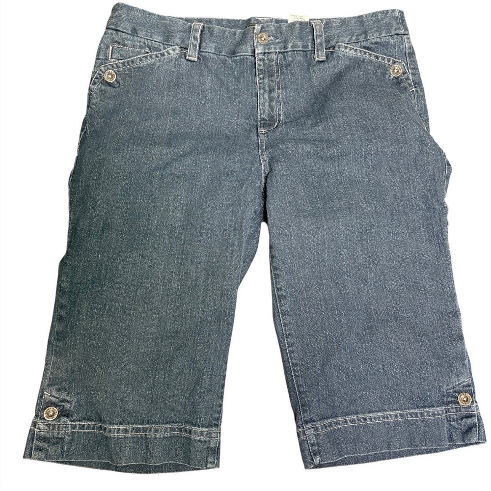 Eddie Bauer Denim Capri Shorts Casual Summer Coastal Size 16
